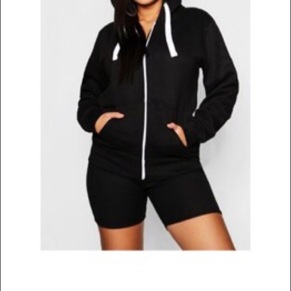 Plus zip through hooded sweat